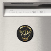 GOLD HANG LOOSE SIGN MAGNEET (Insitu (Vaatwasser))
