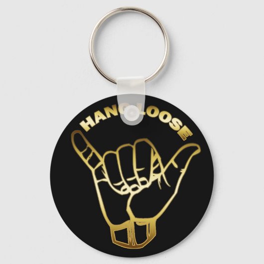 GOLD HANG LOOSE TEKEN SLEUTELHANGER (Voorkant)