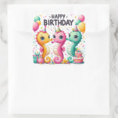 Gold Happy Birthday Classic Round Sticker (Tas)