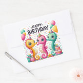 Gold Happy Birthday Classic Round Sticker (Envelop)