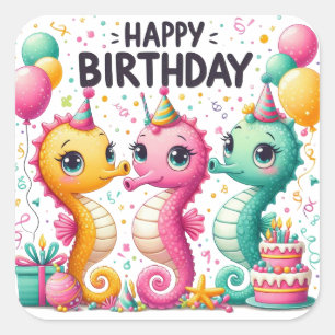 Gold Happy Birthday Classic Round Sticker