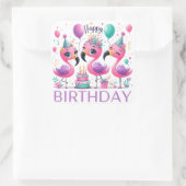 Gold Happy Birthday Classic Round Sticker (Tas)