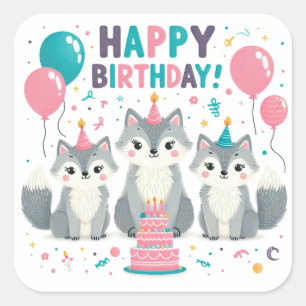 Gold Happy Birthday Classic Round Sticker