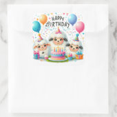 Gold Happy Birthday Classic Round Sticker (Tas)