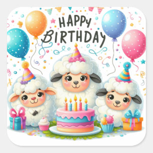 Gold Happy Birthday Classic Round Sticker