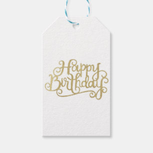 Gold Happy Birthday Gift Labels Cadeaulabel