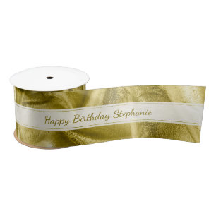 Gold "Happy Birthday" of elke andere gelegenheid,  Satijnen Lint