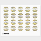 Gold Happy Birthday Ronde Sticker (Vel)