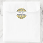 Gold Happy Birthday Ronde Sticker (Tas)