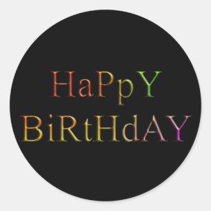 Gold Happy Birthday Ronde Sticker
