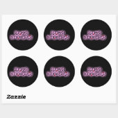 Gold Happy Birthday Ronde Sticker (Vel)