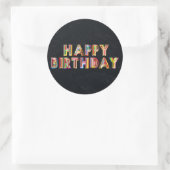 Gold Happy Birthday Ronde Sticker (Tas)