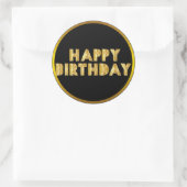 Gold Happy Birthday Ronde Sticker (Tas)