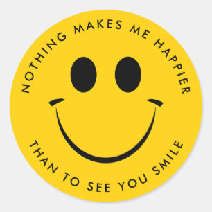 Gold Happy Face - Aangepast Ronde Sticker
