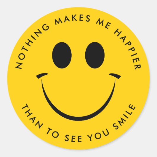 Gold Happy Face - Aangepast Ronde Sticker (Voorkant)