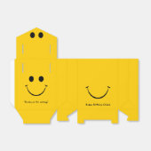 Gold Happy Face - Aangepaste verjaardag Bedankdoosjes (Uitgevouwen)