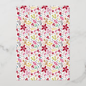 Gold Happy Holiday Florals Folie Holiday Kaart (Achterkant)