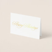 Gold Happy Holidays Christmas photo folded Folie Kaarten (Voorkant)