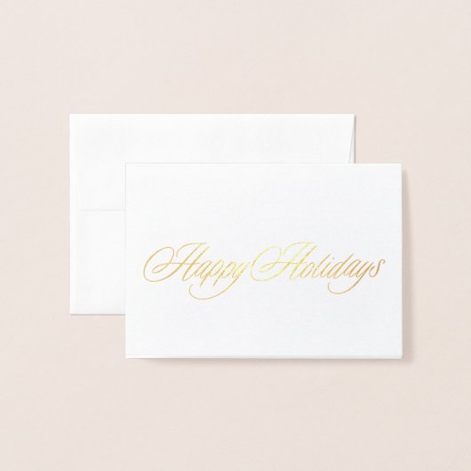 Gold Happy Holidays Christmas photo folded Folie Kaarten (Voorkant met envelop)