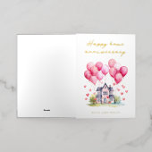 Gold Happy Home Jubileum Realty Folie Wenskaart (Buiten Laag)