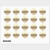 Gold Happy Jubileum Ronde Sticker (Vel)