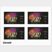Gold Happy New Year 2022 Fireworks Rechthoekige Sticker (Vel)