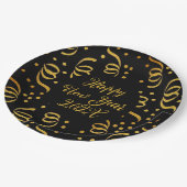 Gold Happy New Year Custom Wording Confetti Papieren Bordje (Gekanteld)