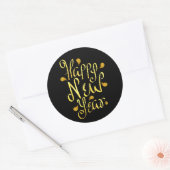 Gold Happy New Year-sticker Ronde Sticker (Envelop)
