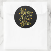 Gold Happy New Year-sticker Ronde Sticker (Tas)
