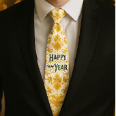 Gold Happy New Year Stropdas