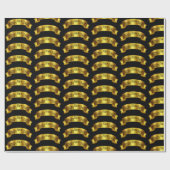 Gold Happy Nieuwjaarsfeest Cadeaupapier (Vlak)