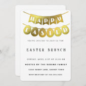 Gold Happy Pasen Kaart (Voorkant / Achterkant)