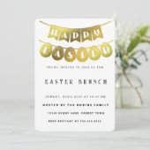 Gold Happy Pasen Kaart (Staand voorkant)