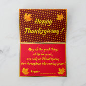 Gold Happy Thanksgiving-Herfst Feestdagen Kaart (Binnen)