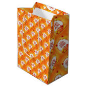 Gold Happy Thanksgiving Herfst Gift Medium Cadeauzakje (Achterkant Gekanteld)