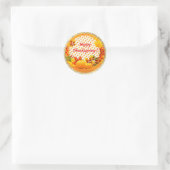 Gold Happy Thanksgiving-Herfst Ronde Sticker (Tas)