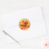 Gold Happy Thanksgiving-Herfst Ronde Sticker (Envelop)