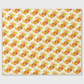 Gold Happy Thanksgiving Pumpkin Cadeaupapier (Vlak)