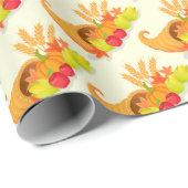 Gold Happy Thanksgiving Pumpkin Cadeaupapier (Rol Hoek)