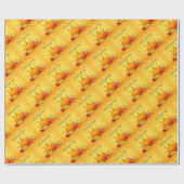Gold Happy Thanksgiving Pumpkin Cadeaupapier (Vlak)