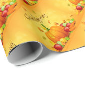 Gold Happy Thanksgiving Pumpkin Cadeaupapier (Rol Hoek)
