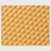 Gold Happy Thanksgiving Pumpkin Cadeaupapier (Vlak)