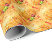 Gold Happy Thanksgiving Pumpkin Cadeaupapier (Rol Hoek)