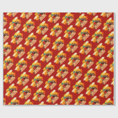 Gold Happy Thanksgiving Pumpkin Cadeaupapier (Vlak)