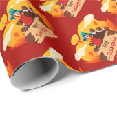 Gold Happy Thanksgiving Pumpkin Cadeaupapier (Rol Hoek)
