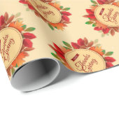 Gold Happy Thanksgiving Pumpkin Cadeaupapier (Rol Hoek)