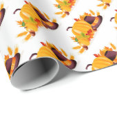 Gold Happy Thanksgiving Pumpkin Cadeaupapier (Rol Hoek)