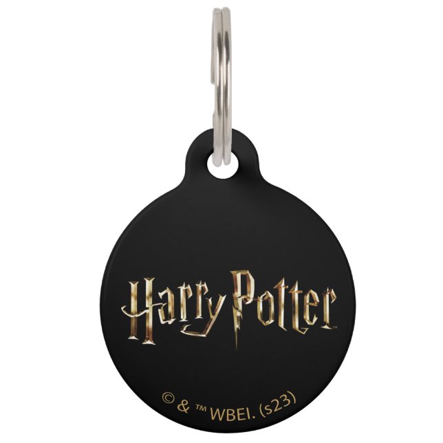 Gold Harry Potter Logo Huisdierpenning (Voorkant)