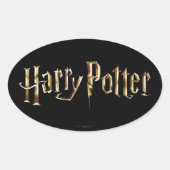Gold Harry Potter Logo Ovale Sticker (Voorkant)