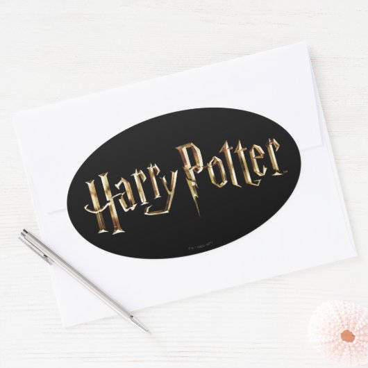 Gold Harry Potter Logo Ovale Sticker (Envelop)